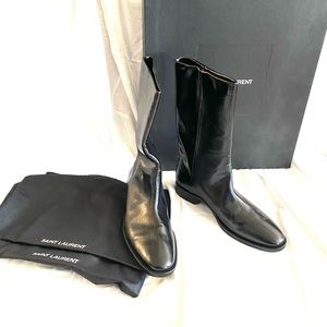SAINT LAURENT *MATT 25* Leather Mid-Calf Boots
